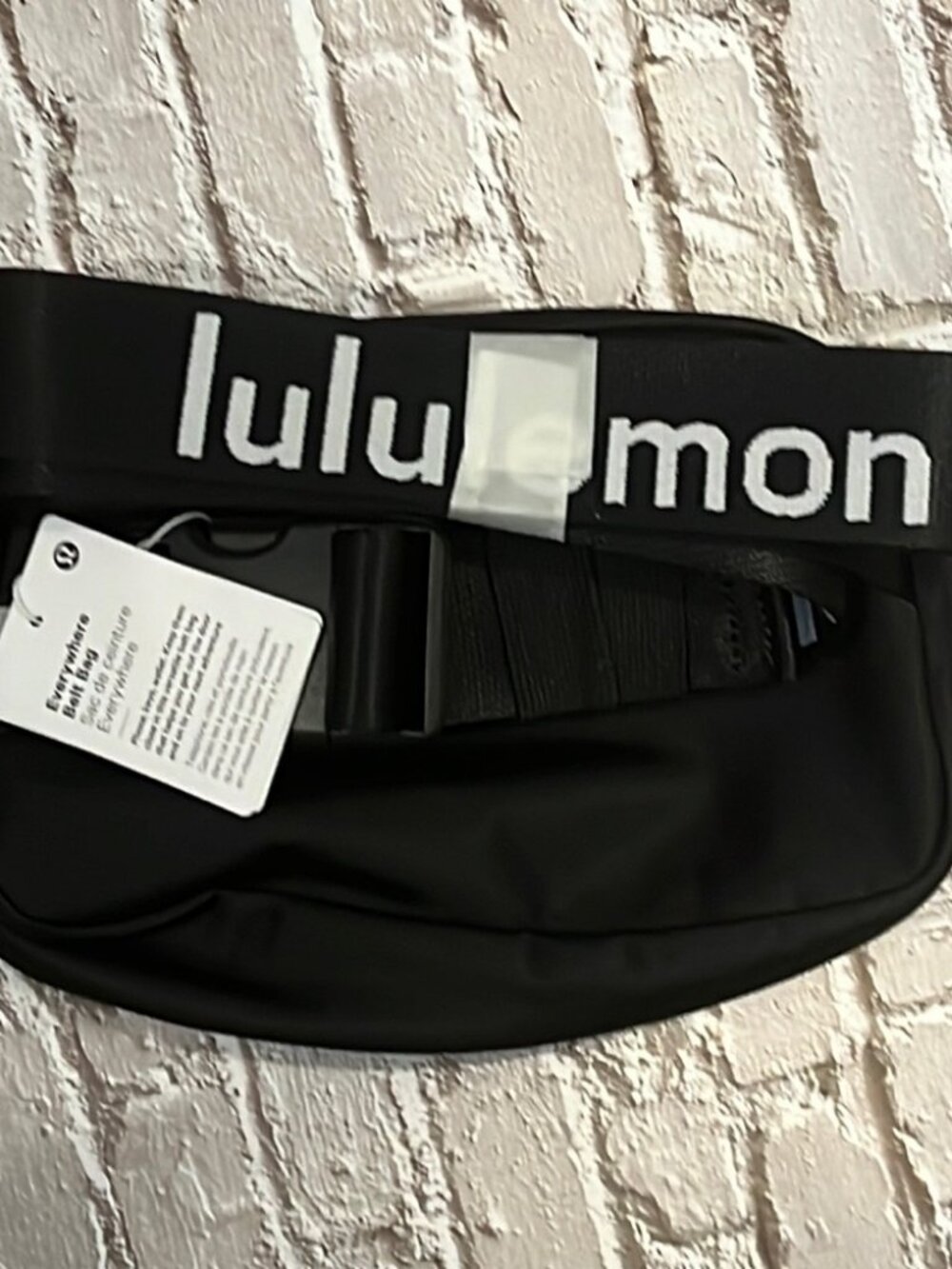 Lululemon Everywhere Belt Bag bold white wordmark logo
